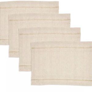 Elegant Cream Placemats with Gold Detailing